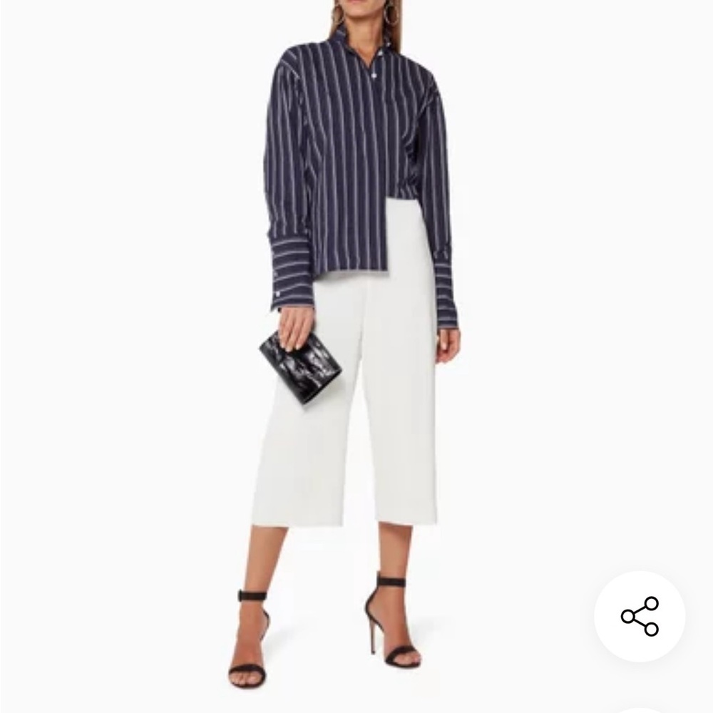 Dion Lee navy striped cotton shirt. Size US 8.